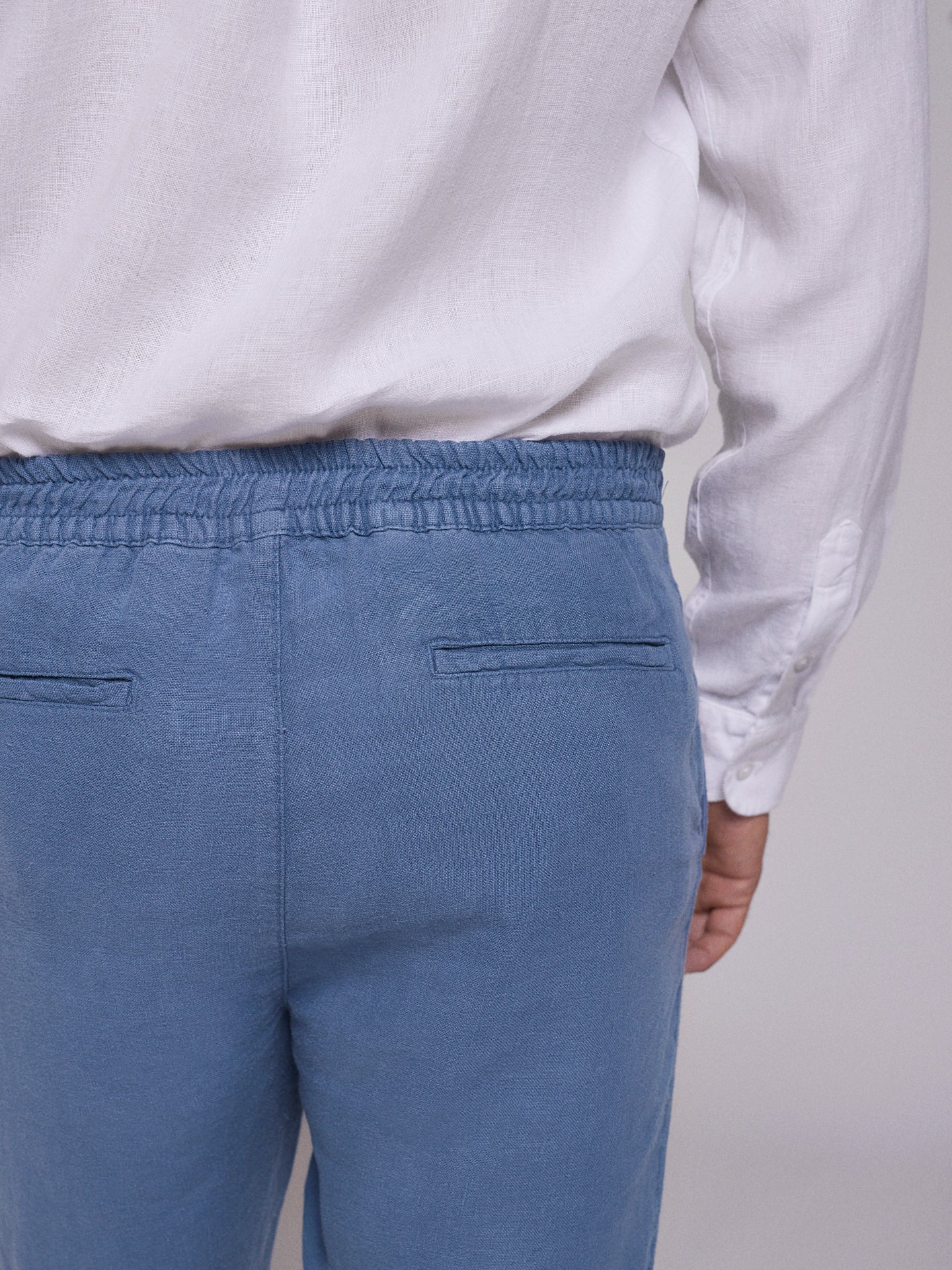 Bermuda Linho Azuis Regular Fit Mr. Blue