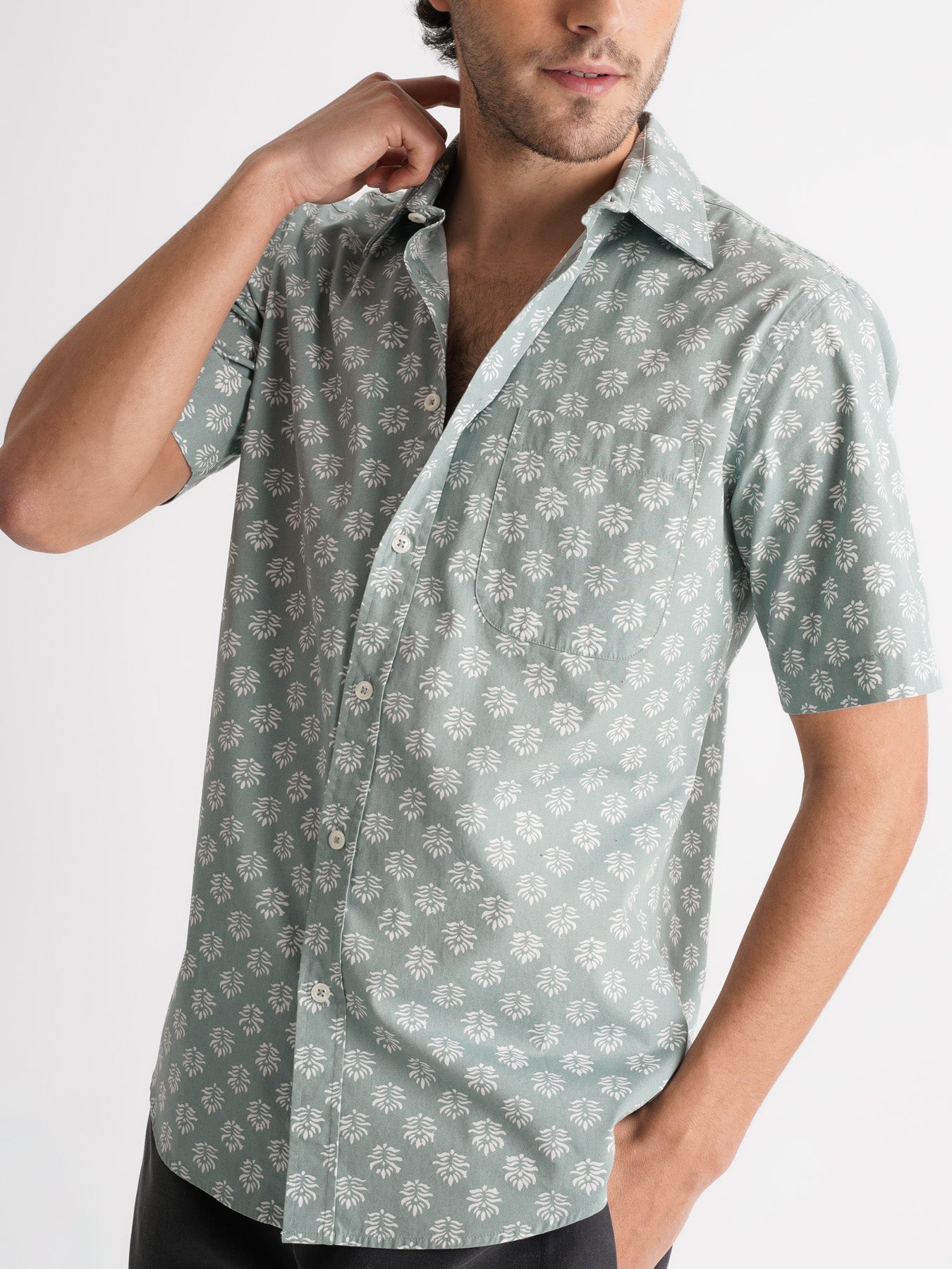 Camisa Regular Fit Popeline Verde Mr. Blue