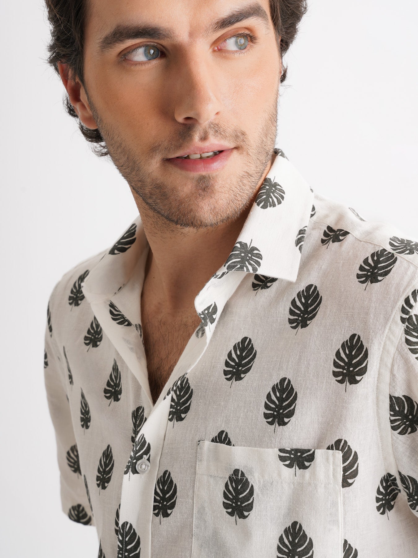 Camisa Regular Fit Linho Cinzenta Mr. Blue