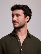 CAMISA LINHO VERDE MANGA COMPRIDA TAILORED FIT MARK BELLUCCI