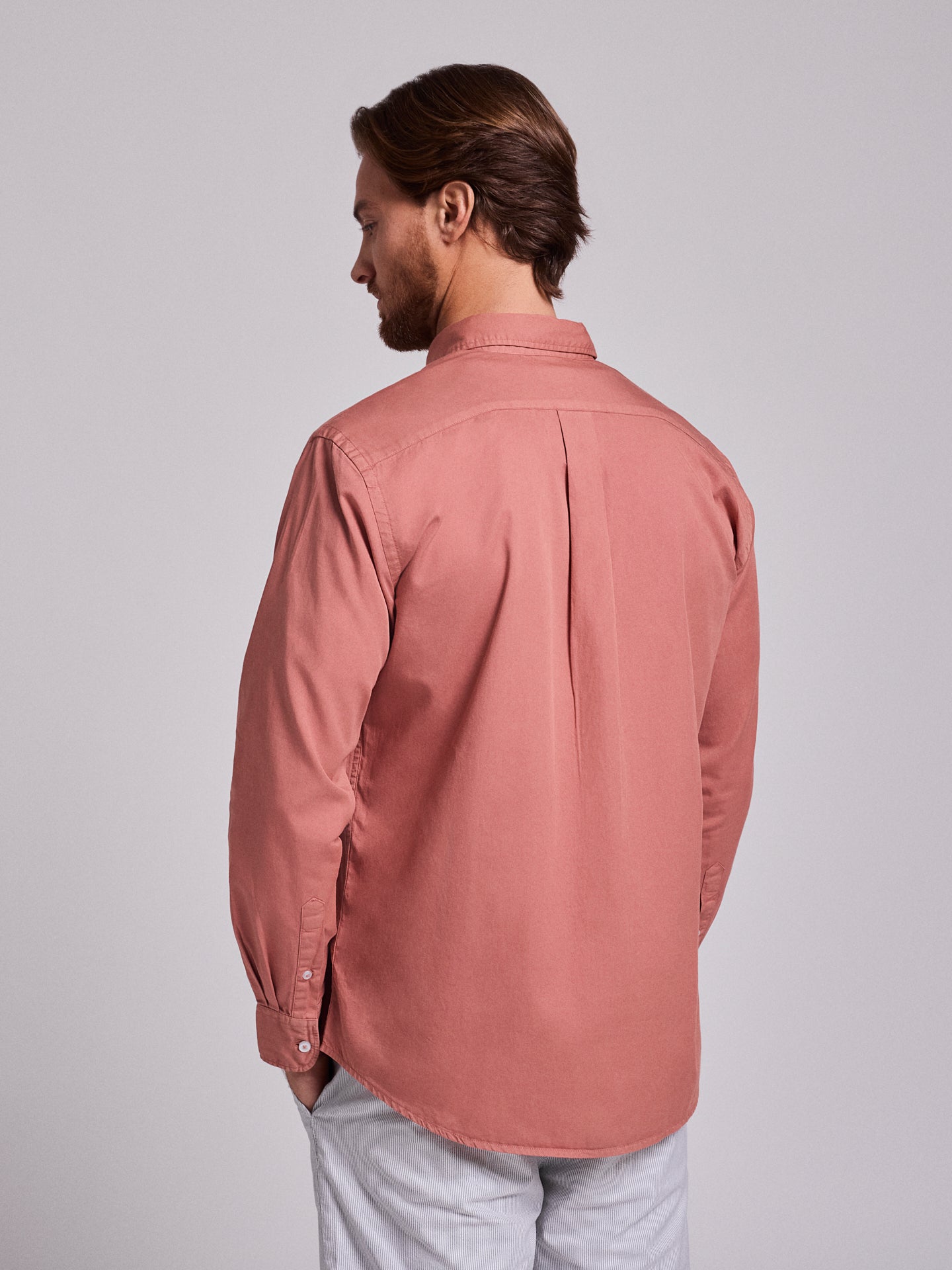 Camisa Algodão Vermelha Manga Comprida Regular Fit Mr. Blue