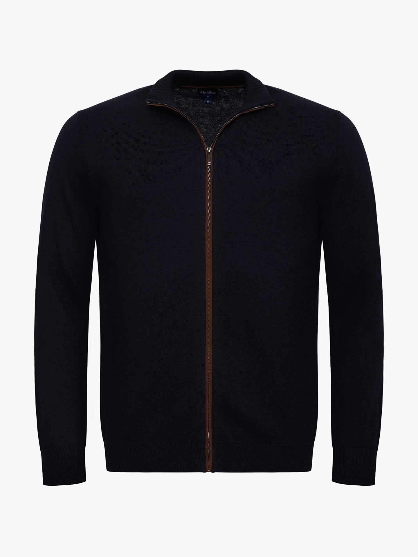 PULLOVER FINO AZUL COM COTOVELEIRA REGULAR FIT MR. BLUE