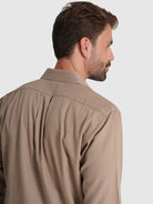 Camisa Algodão Bege Manga Comprida Regular Fit Mr. Blue