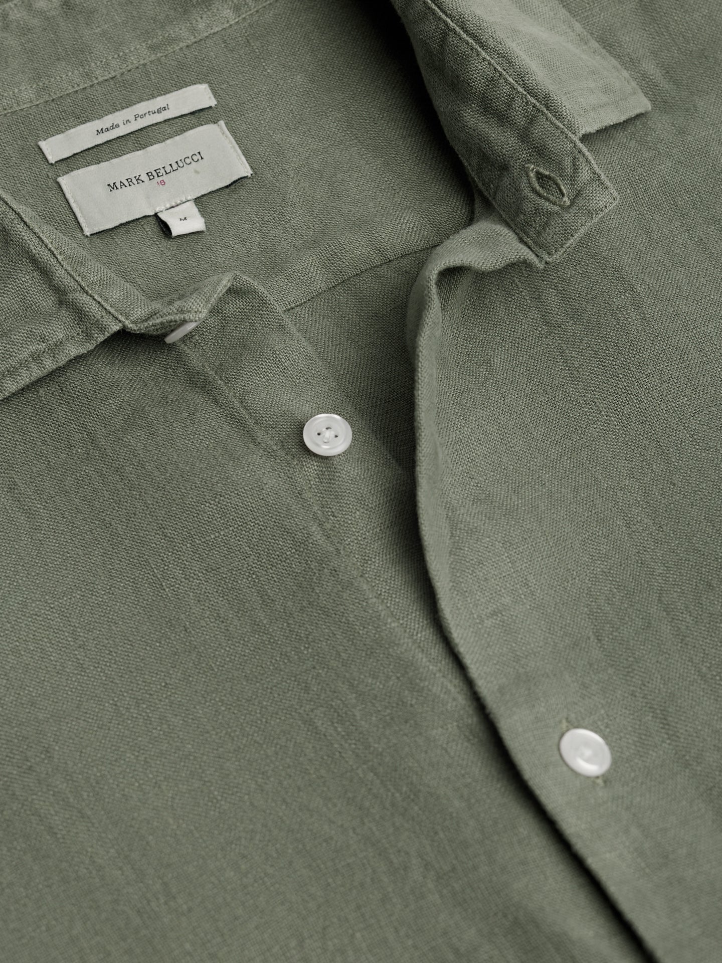 CAMISA LINHO VERDE MANGA COMPRIDA TAILORED FIT MARK BELLUCCI