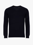 PULLOVER FINO AZUL COM COTOVELEIRA REGULAR FIT MR. BLUE