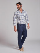 Calça Algodão Azuis Regular Fit Mr. Blue