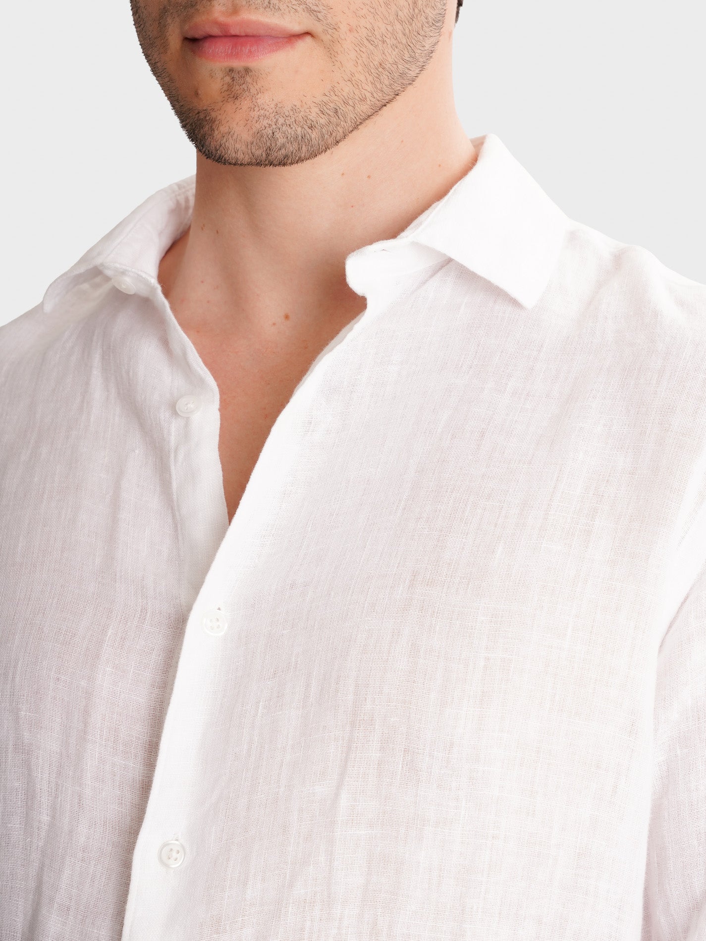 CAMISA LINHO BRANCA MANGA COMPRIDA TAILORED FIT MARK BELLUCCI