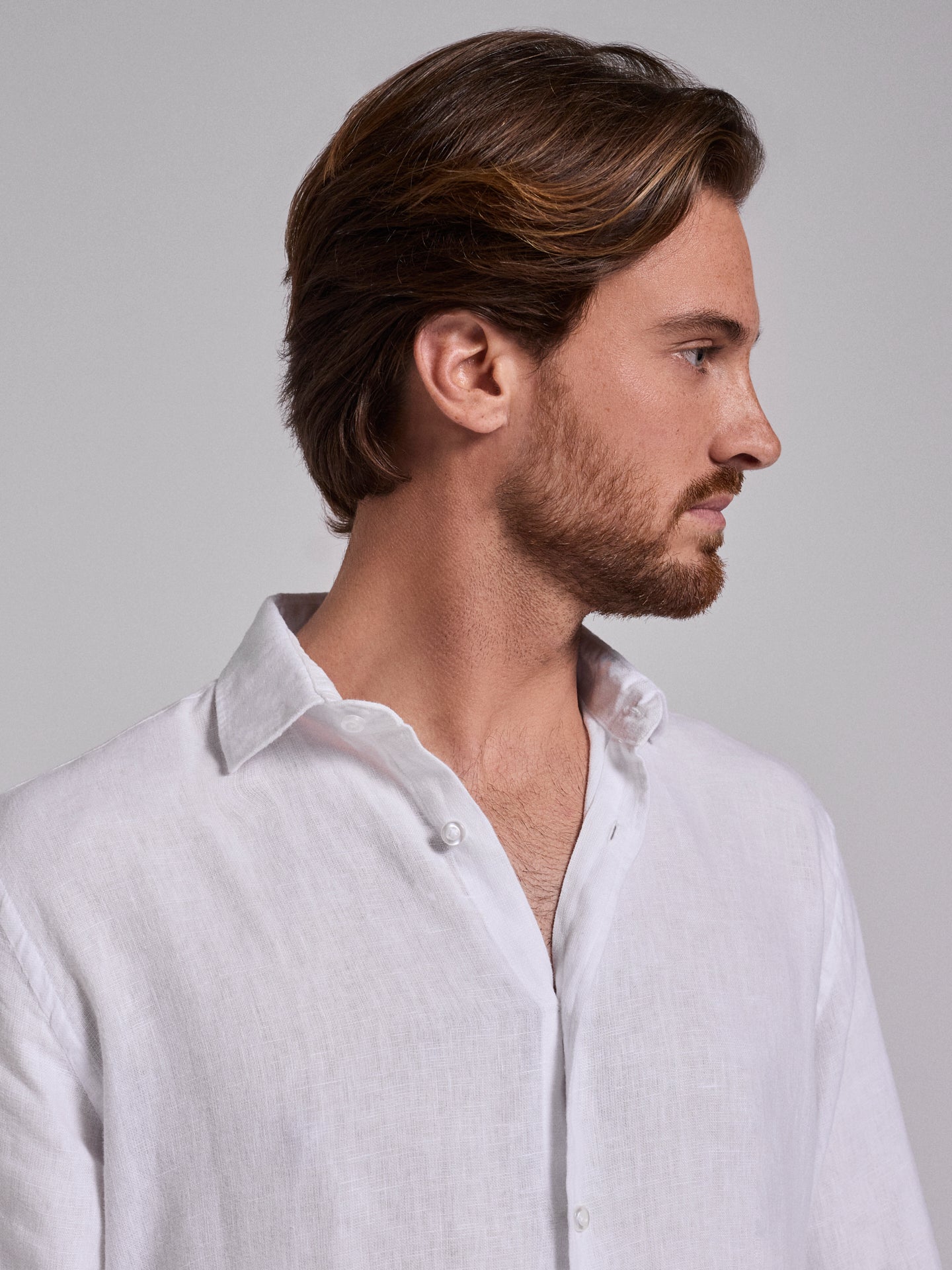 CAMISA LINHO BRANCA MANGA COMPRIDA TAILORED FIT MARK BELLUCCI