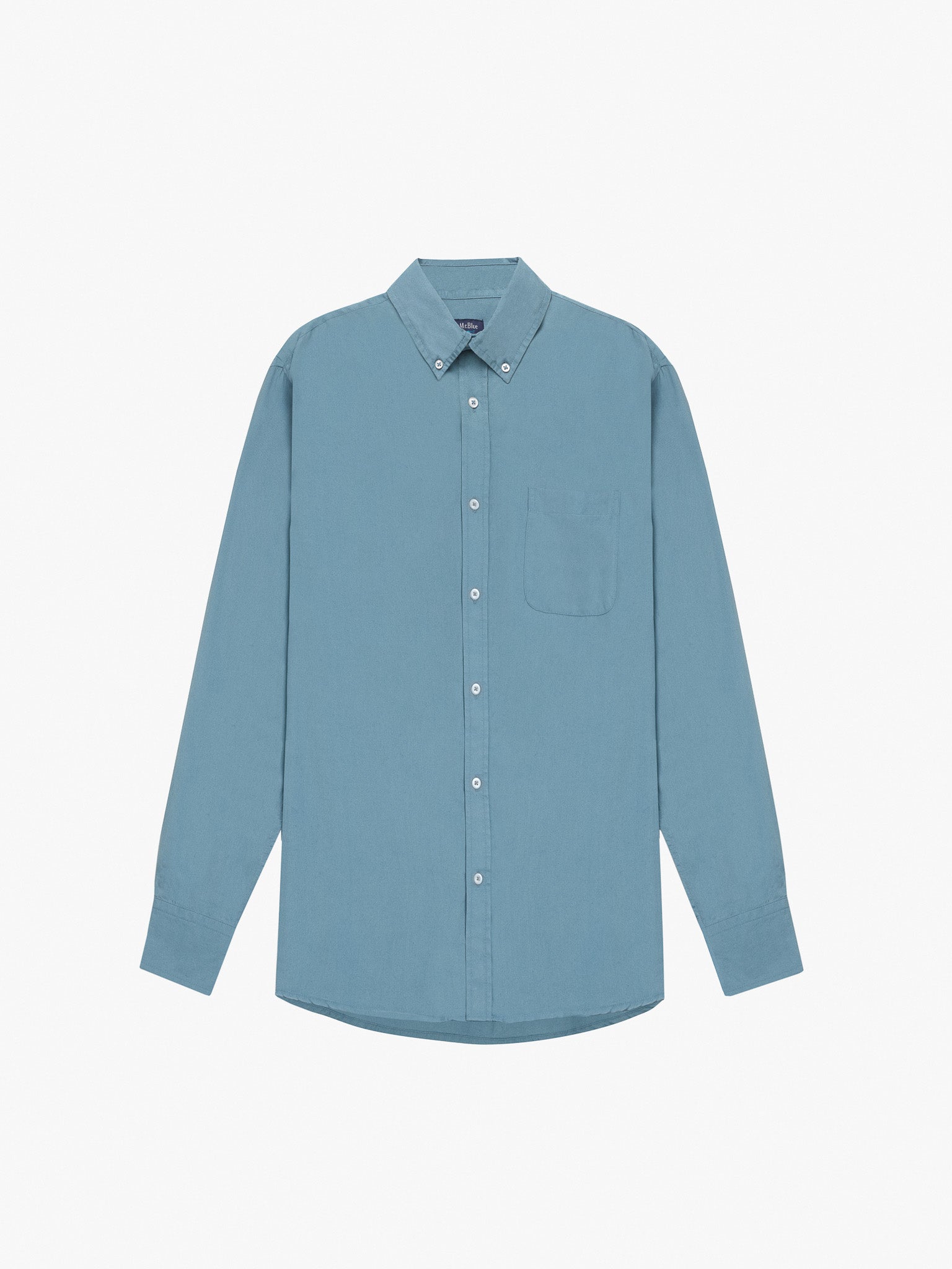 BLUE LONG SLEEVE REGULAR FIT MR SHIRT. BLUE