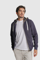 HOODIE ALGODÃO REGULAR FIT AZUL LISO MR. BLUE
