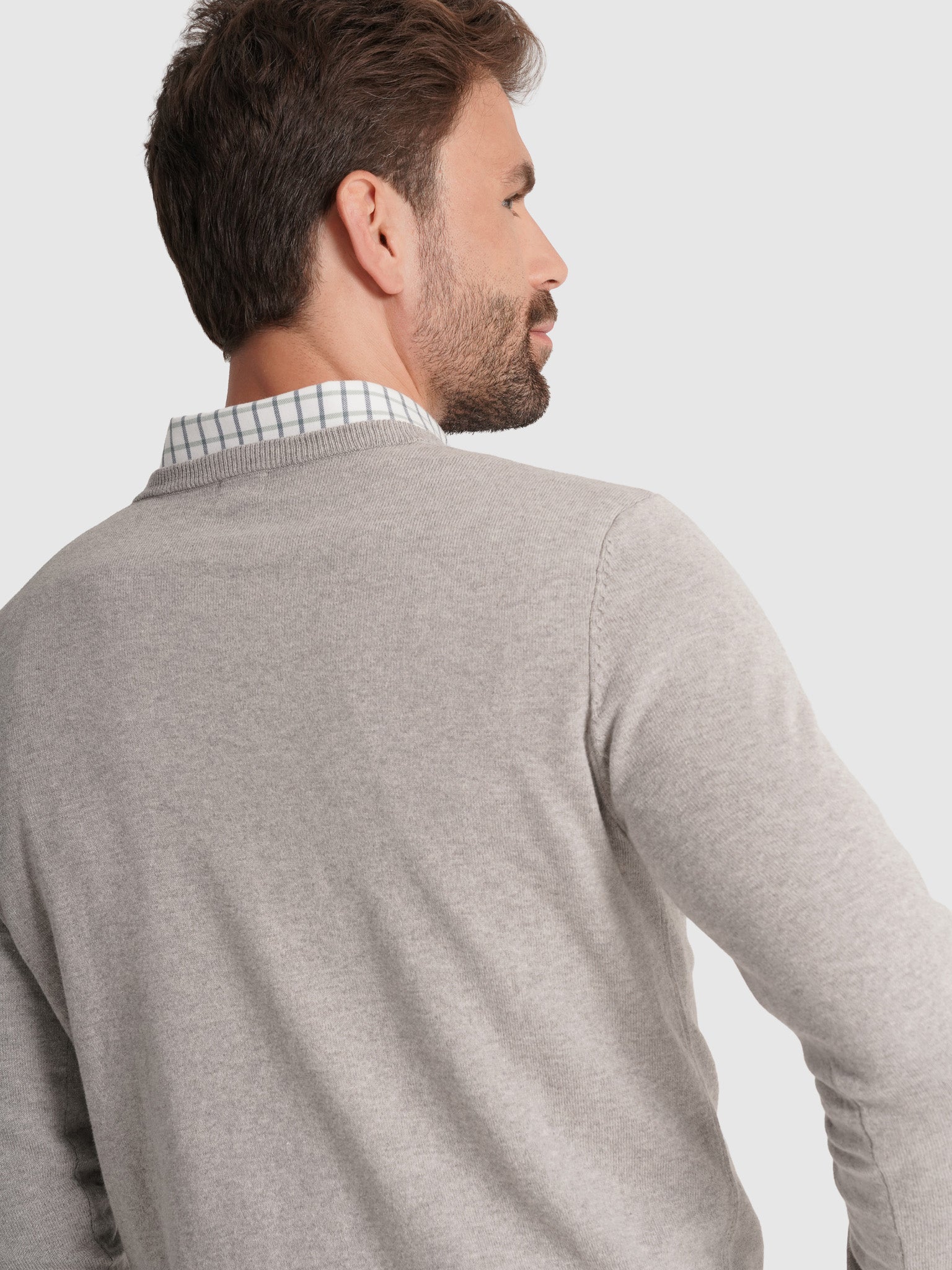 Pullover Caxemira Cinzento Manga Comprida Regular Fit Mr. Blue