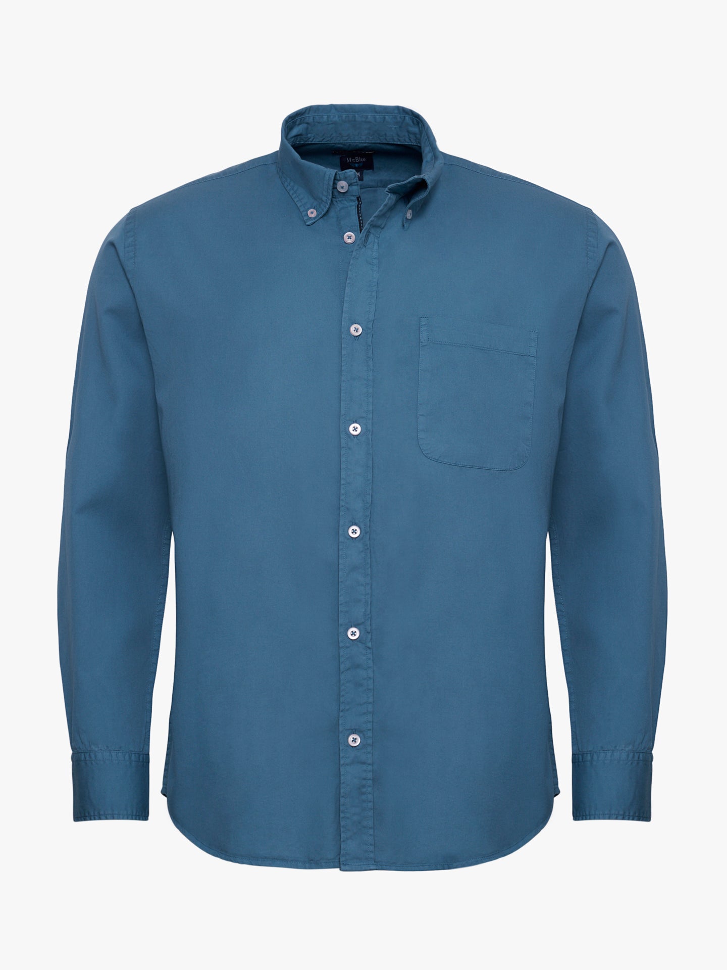 Camisa Algodão Azul Manga Comprida Regular Fit Mr. Blue