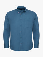 Camisa Algodão Azul Manga Comprida Regular Fit Mr. Blue