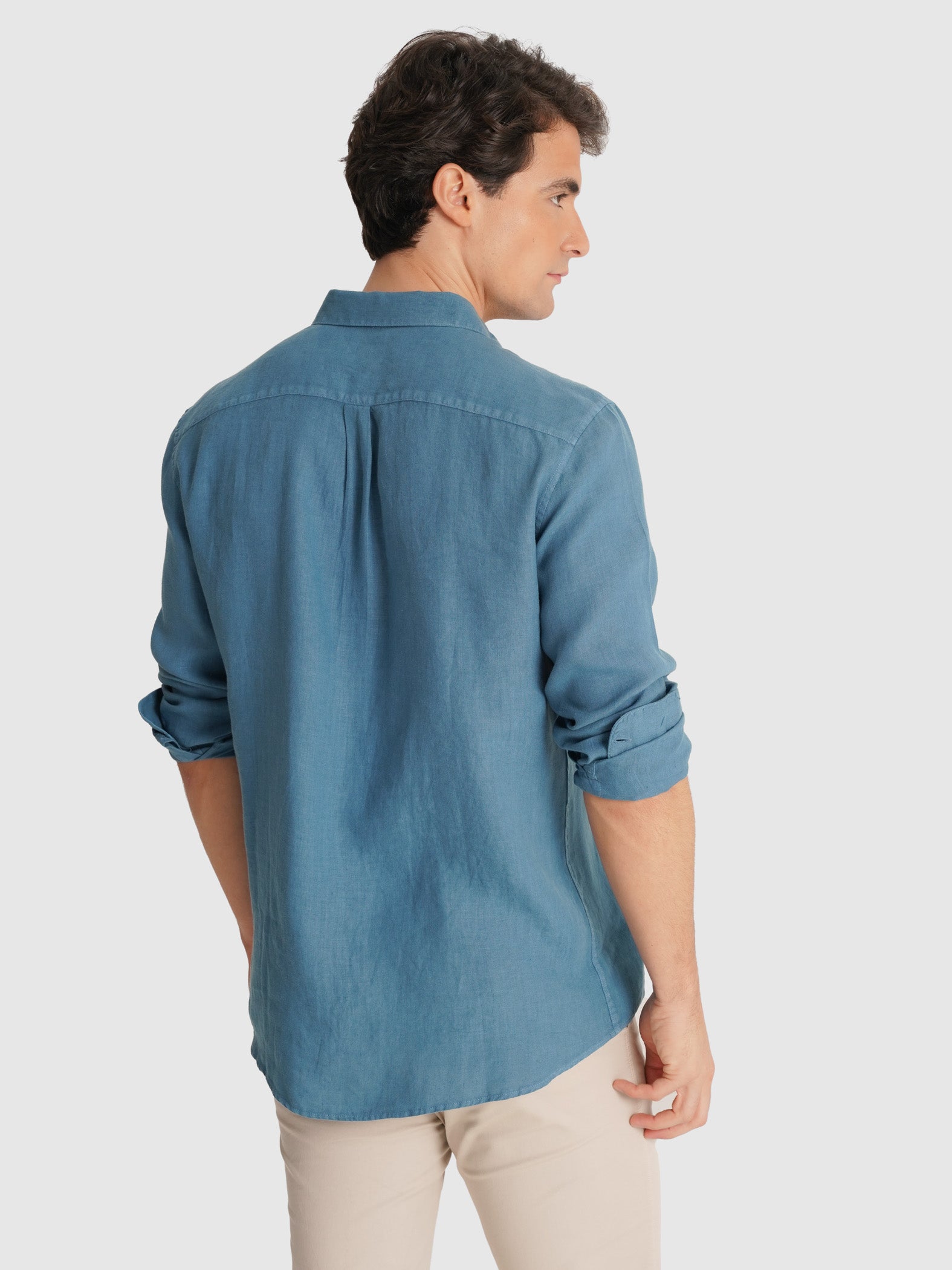 CAMISA AZUL MANGA COMPRIDA TAILORED FIT MARK BELLUCCI