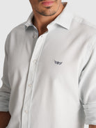 CAMISA DOBBY AZUL MANGA COMPRIDA TAILORED FIT MR. BLUE