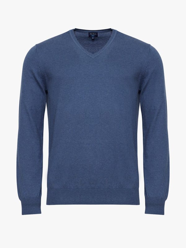 Pullovers Fino Decote em V Mr. Blue