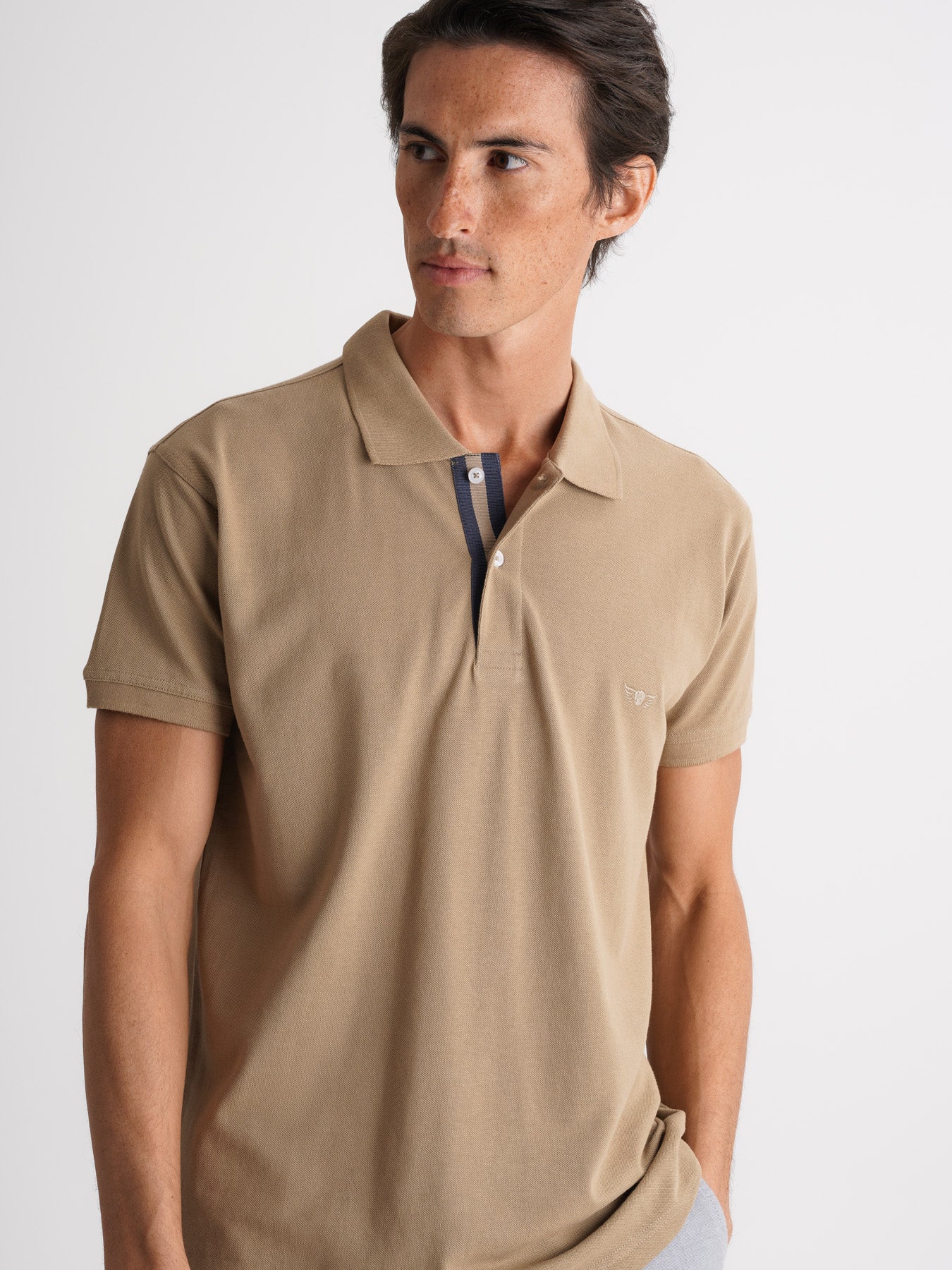 Polo Regular Fit Piquet Bege Mr. Blue