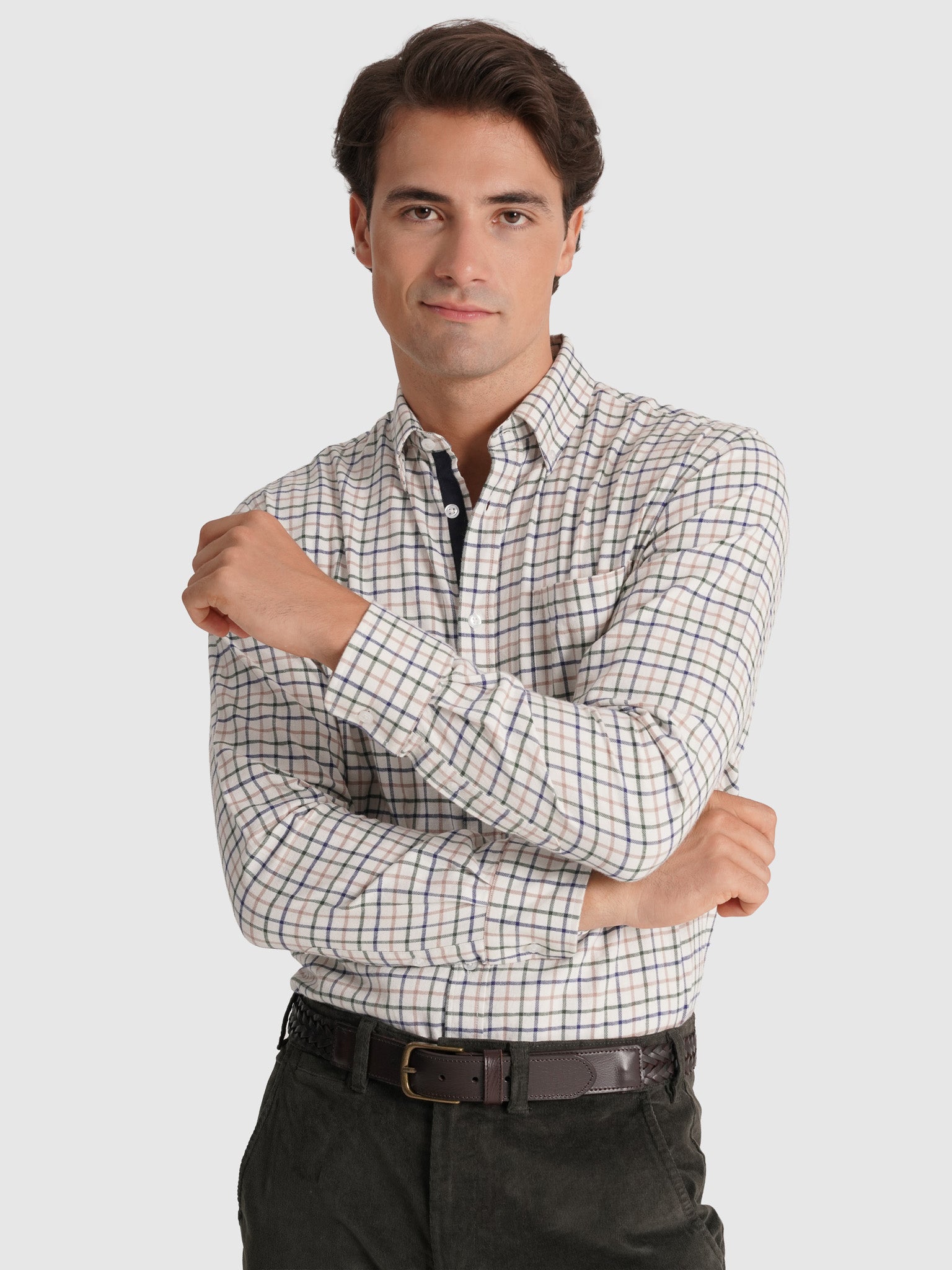 Camisa Algodão Azul Manga Comprida Regular Fit Mr. Blue