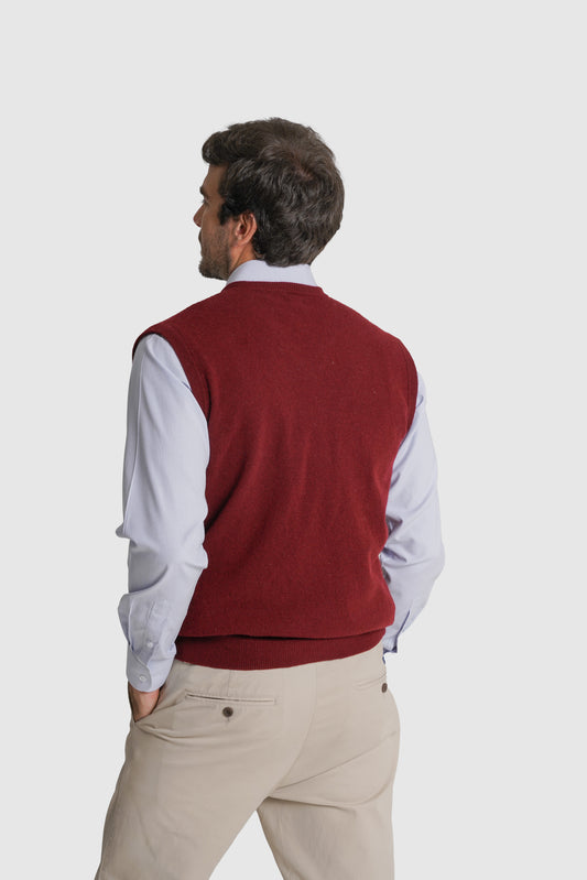 PULLOVER LÃ REGULAR FIT BORDEAUX LISO MR. BLUE