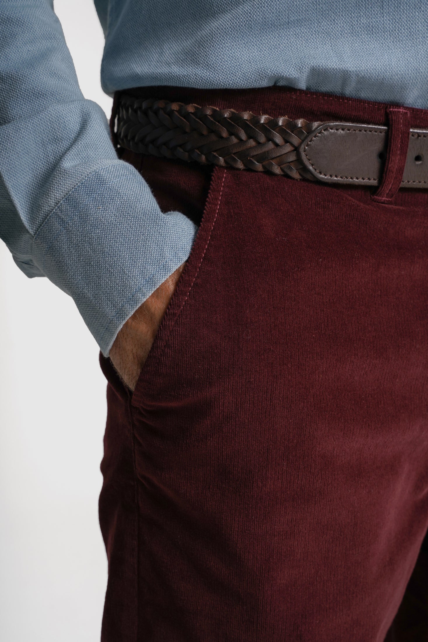 CALÇAS ALGODÃO CLASSIC FIT BORDEAUX LISAS MR. BLUE