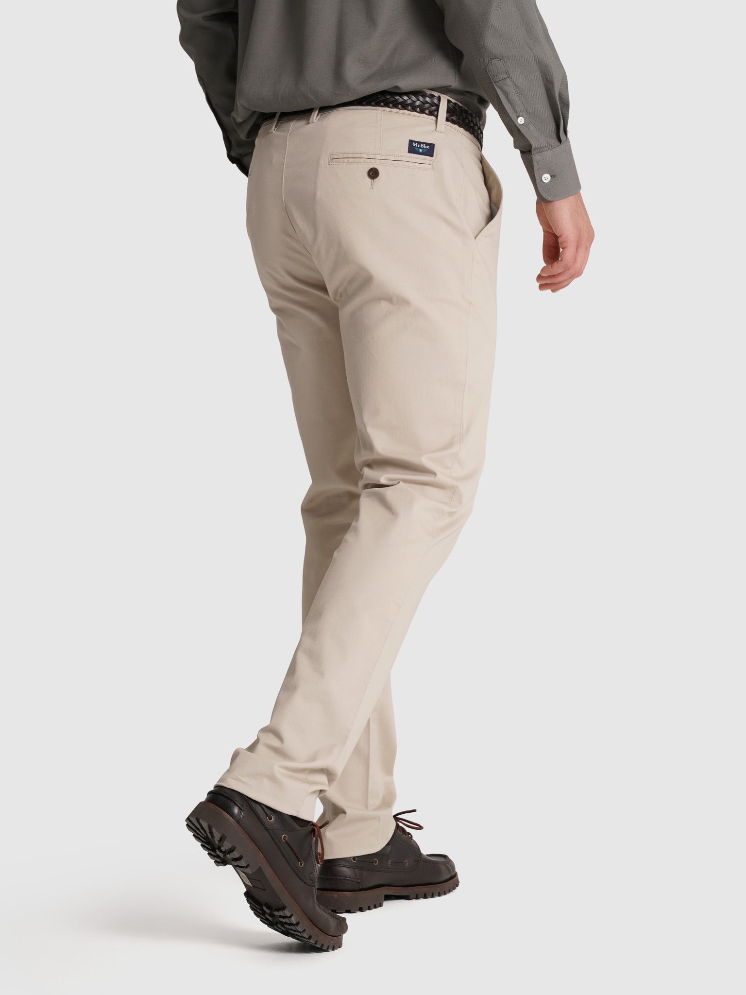 Calça Algodão Beges Slim Fit Mr. Blue