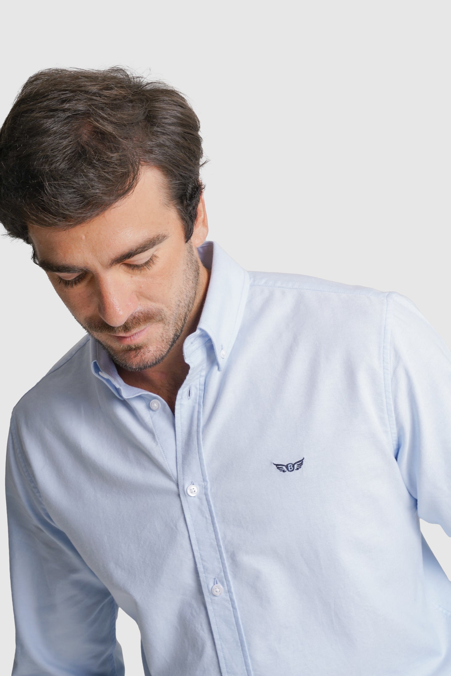 CAMISA ALGODÃO REGULAR FIT AZUL LISA MR. BLUE