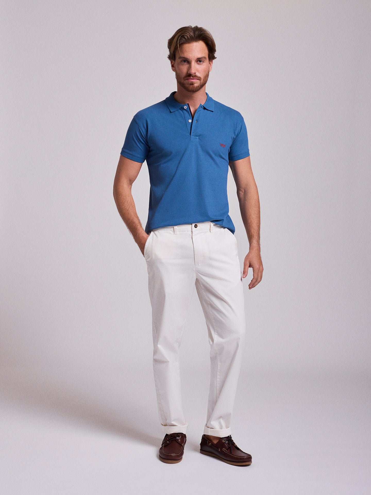 Calça Algodão Brancas Regular Fit Mr. Blue