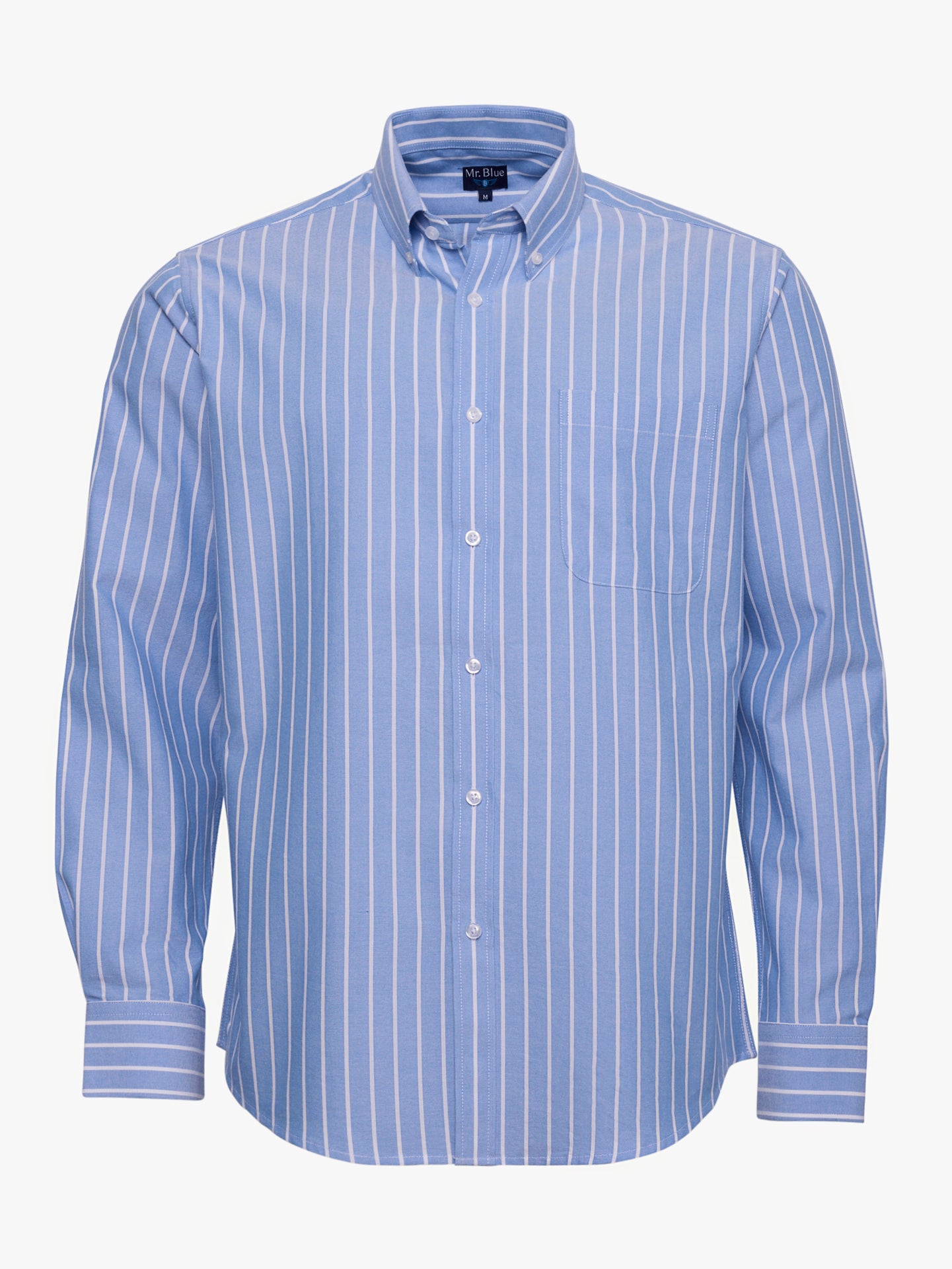 Camisa Algodão Azul Manga Comprida Regular Fit Mr. Blue