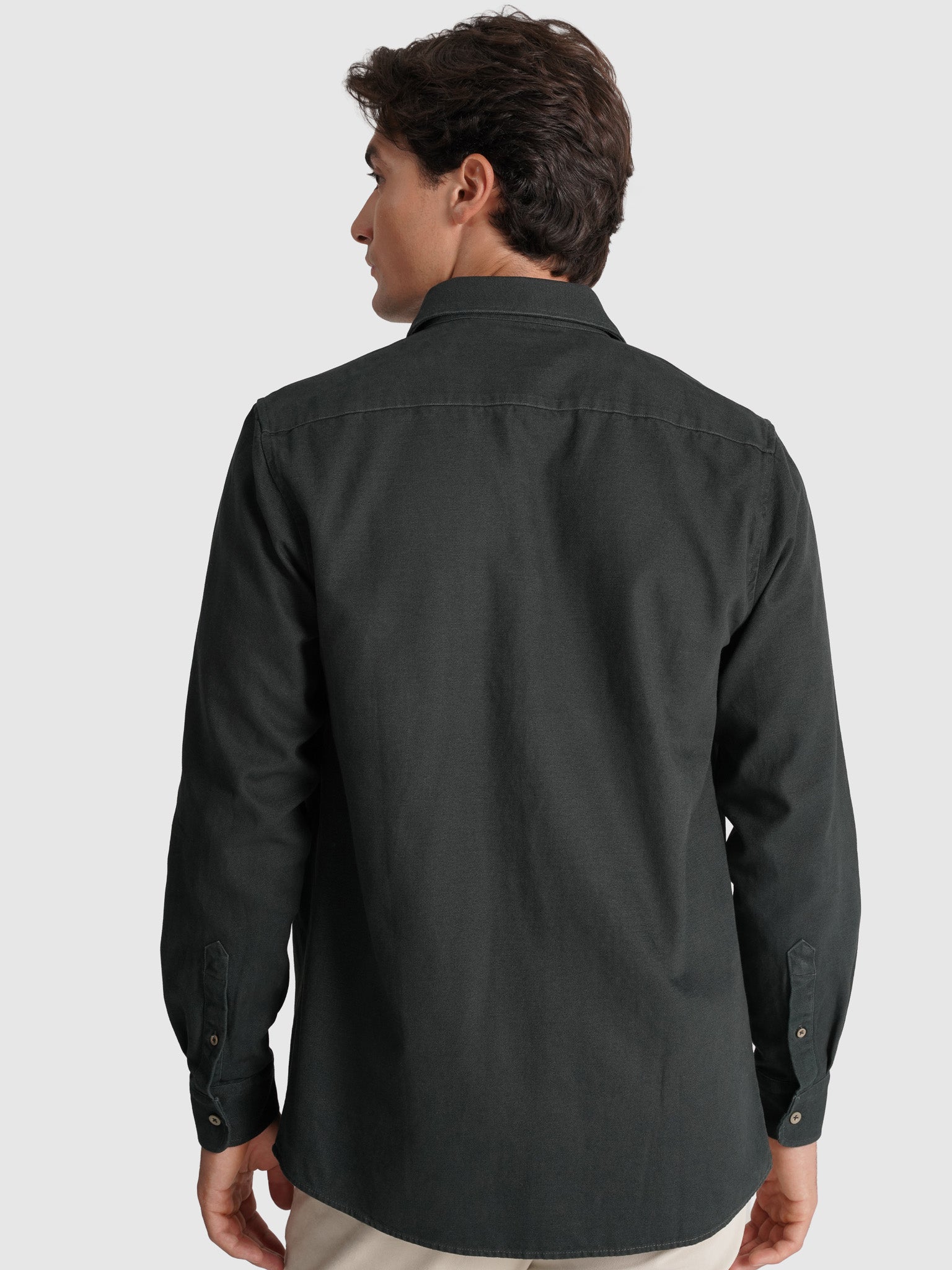 Sobrecamisa Algodão Cinzenta Manga Comprida Regular Fit Mr. Blue