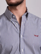 Camisa Algodão Azul Manga Comprida Regular Fit Mr. Blue