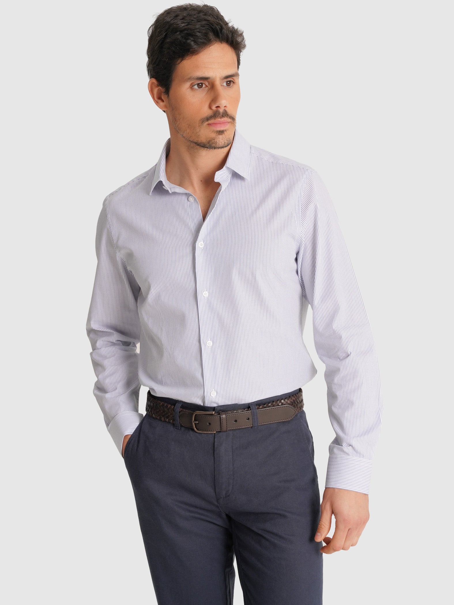 CAMISA OXFORD AZUL MANGA COMPRIDA SLIM FIT MR. BLUE