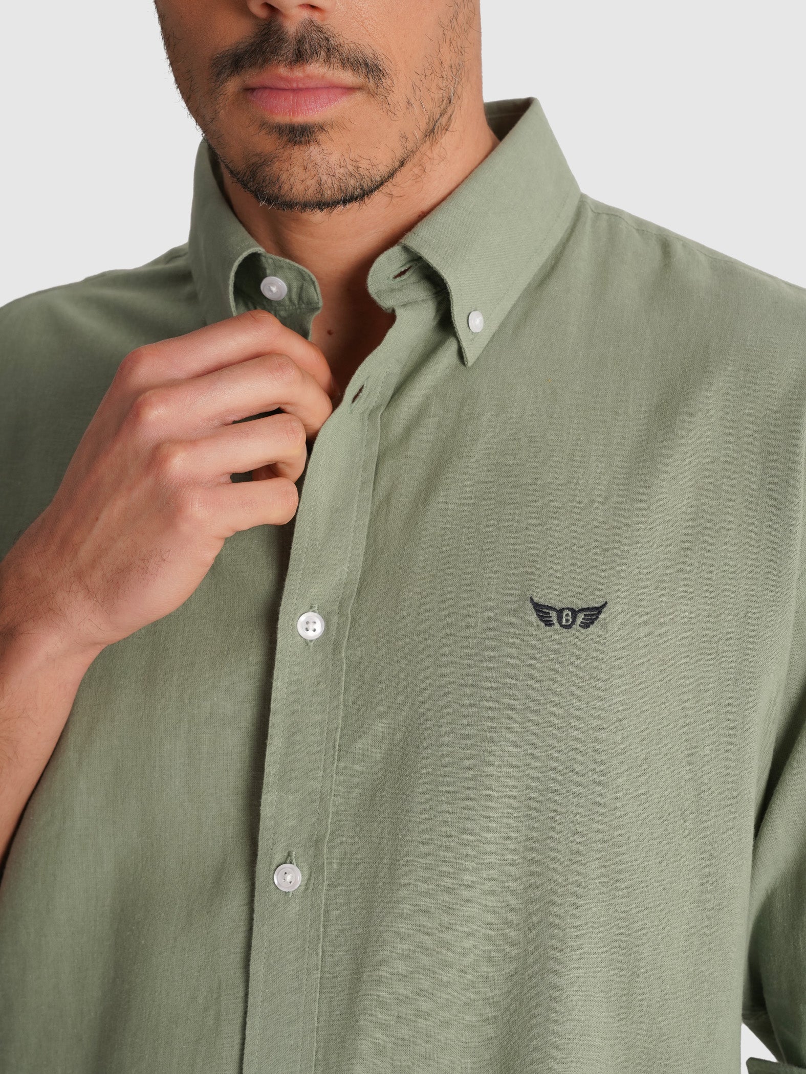 CAMISA VERDE MANGA COMPRIDA REGULAR FIT MR. BLUE