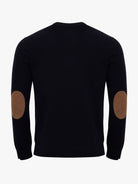 PULLOVER FINO AZUL COM COTOVELEIRA REGULAR FIT MR. BLUE