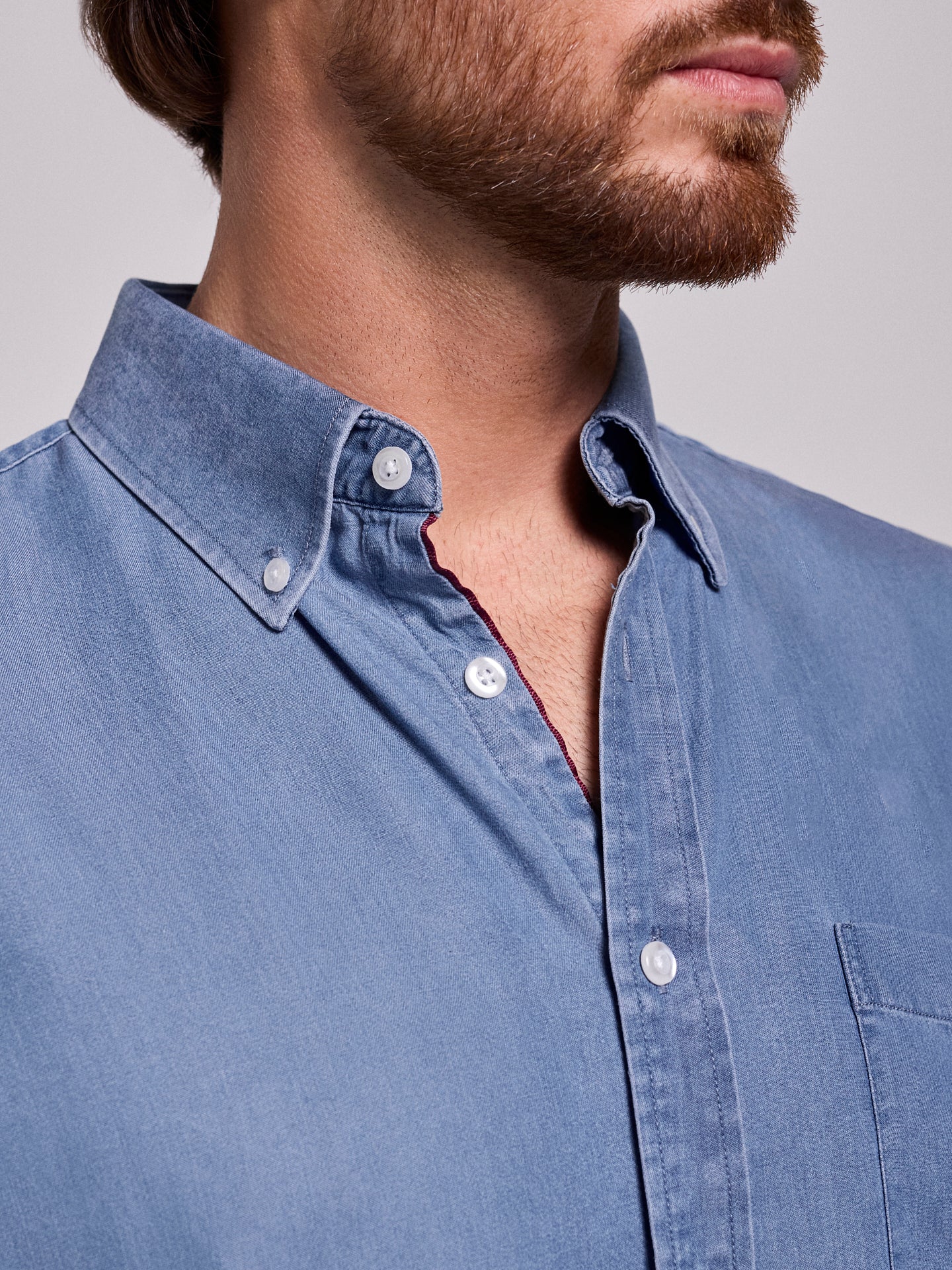 CAMISA GANGA AZUL MANGA COMPRIDA REGULAR FIT MR. BLUE