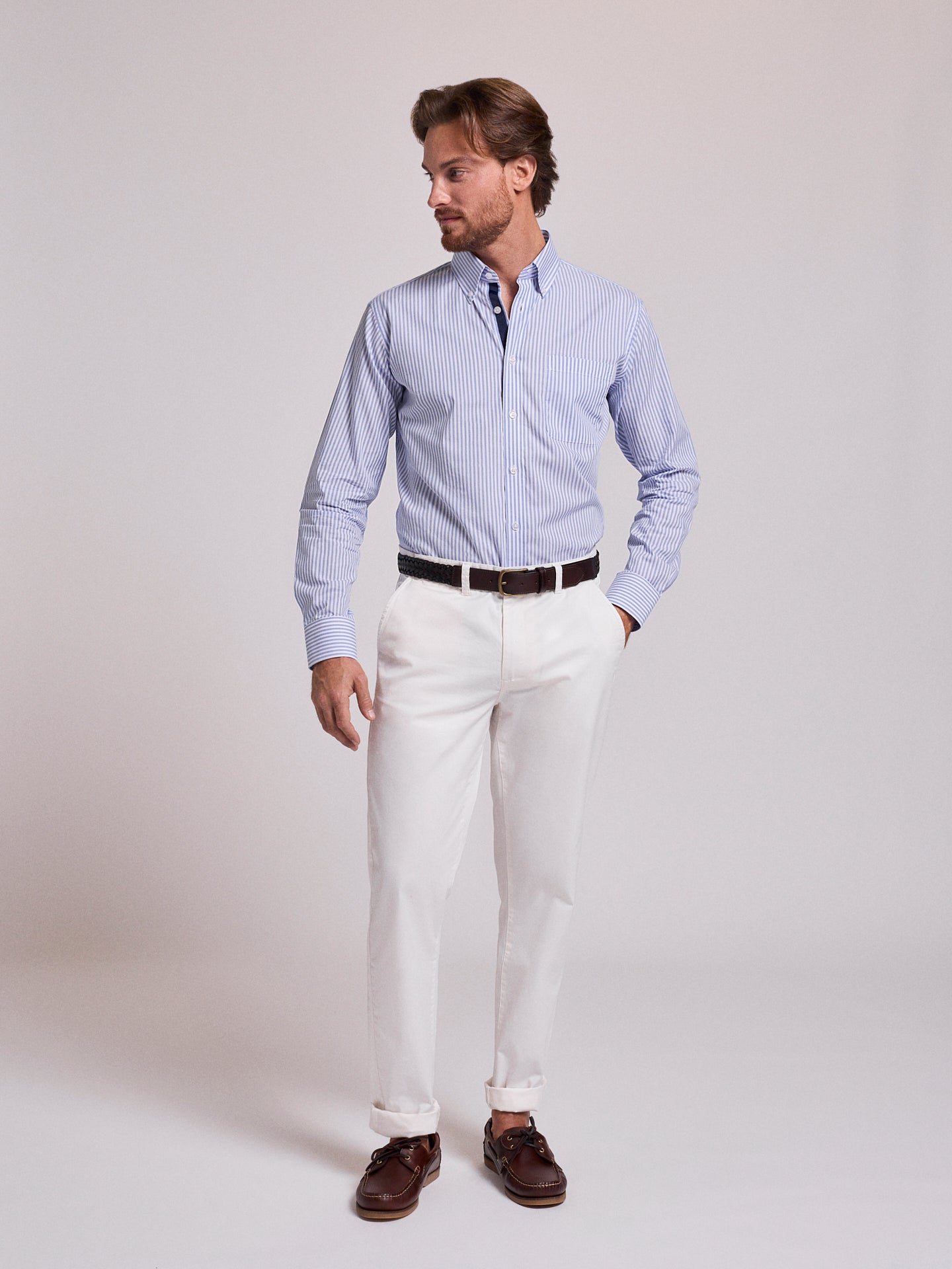 CAMISA ALGODÃO AZUL MANGA COMPRIDA REGULAR FIT MR. BLUE