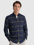 Camisa Algodão Azul Manga Comprida Regular Fit Mr. Blue