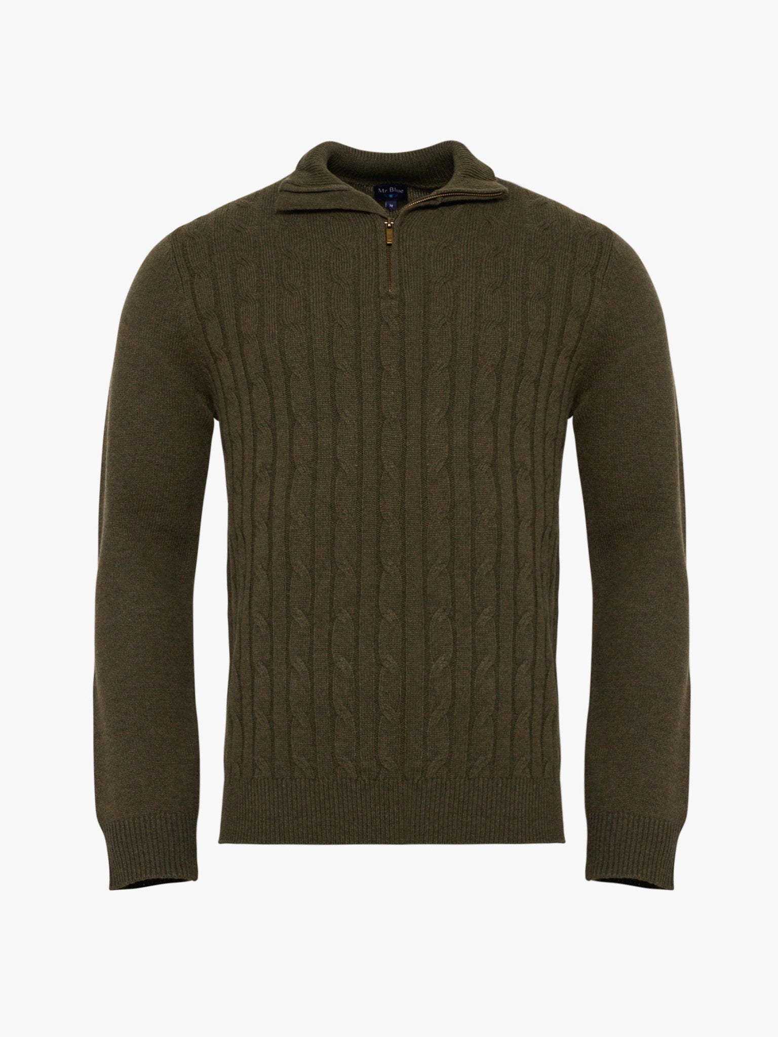 Pullover Lã Verde Com Cotoveleira Regular Fit Mr. Blue