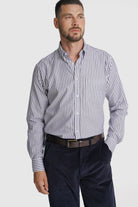 CAMISA ALGODÃO REGULAR FIT AZUL RISCAS MR. BLUE