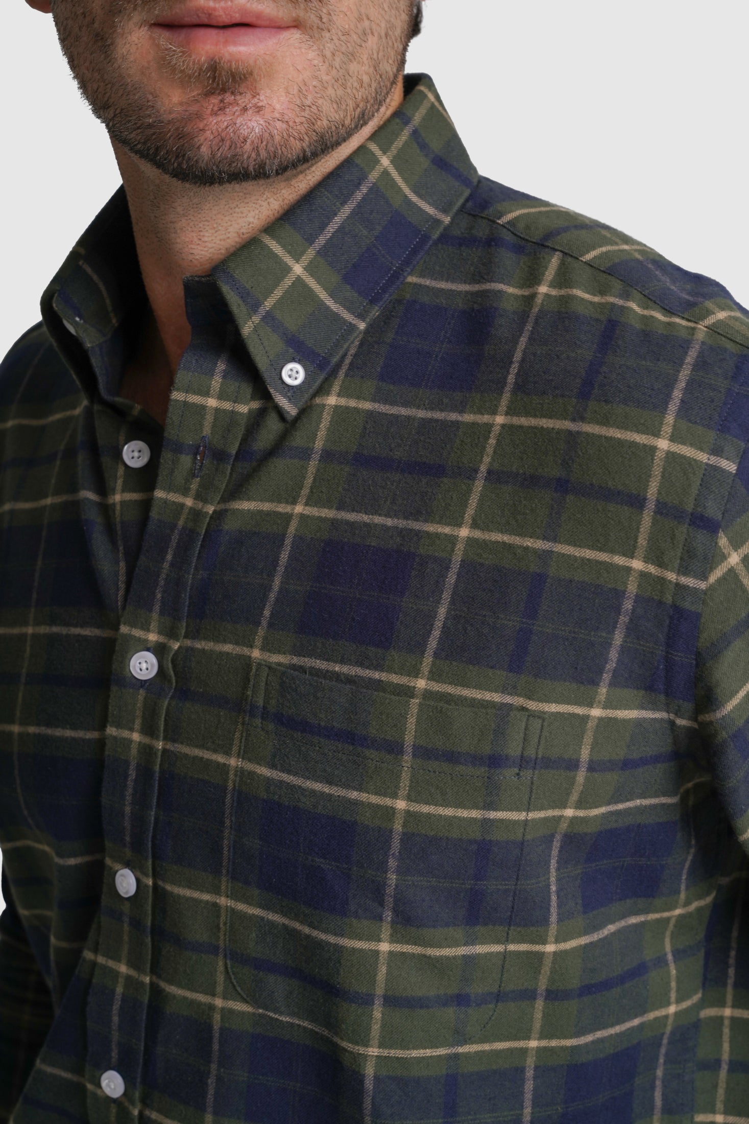 CAMISA FLANELA REGULAR FIT AZUL QUADRADA MR. BLUE