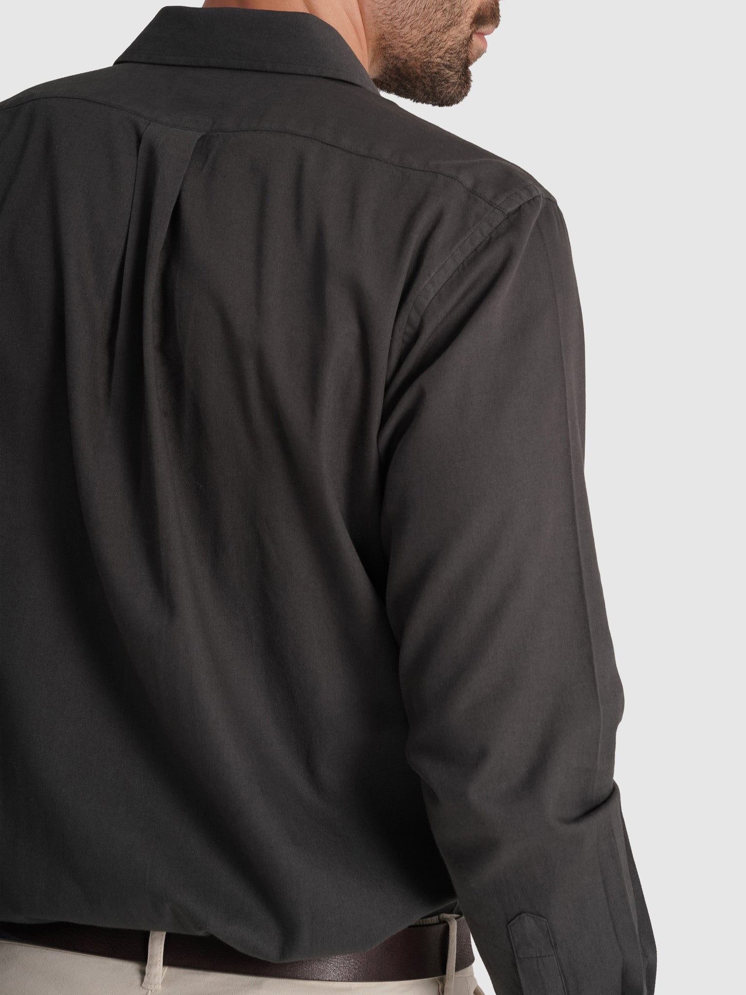 Camisa Algodão Cinzenta Manga Comprida Regular Fit Mr. Blue