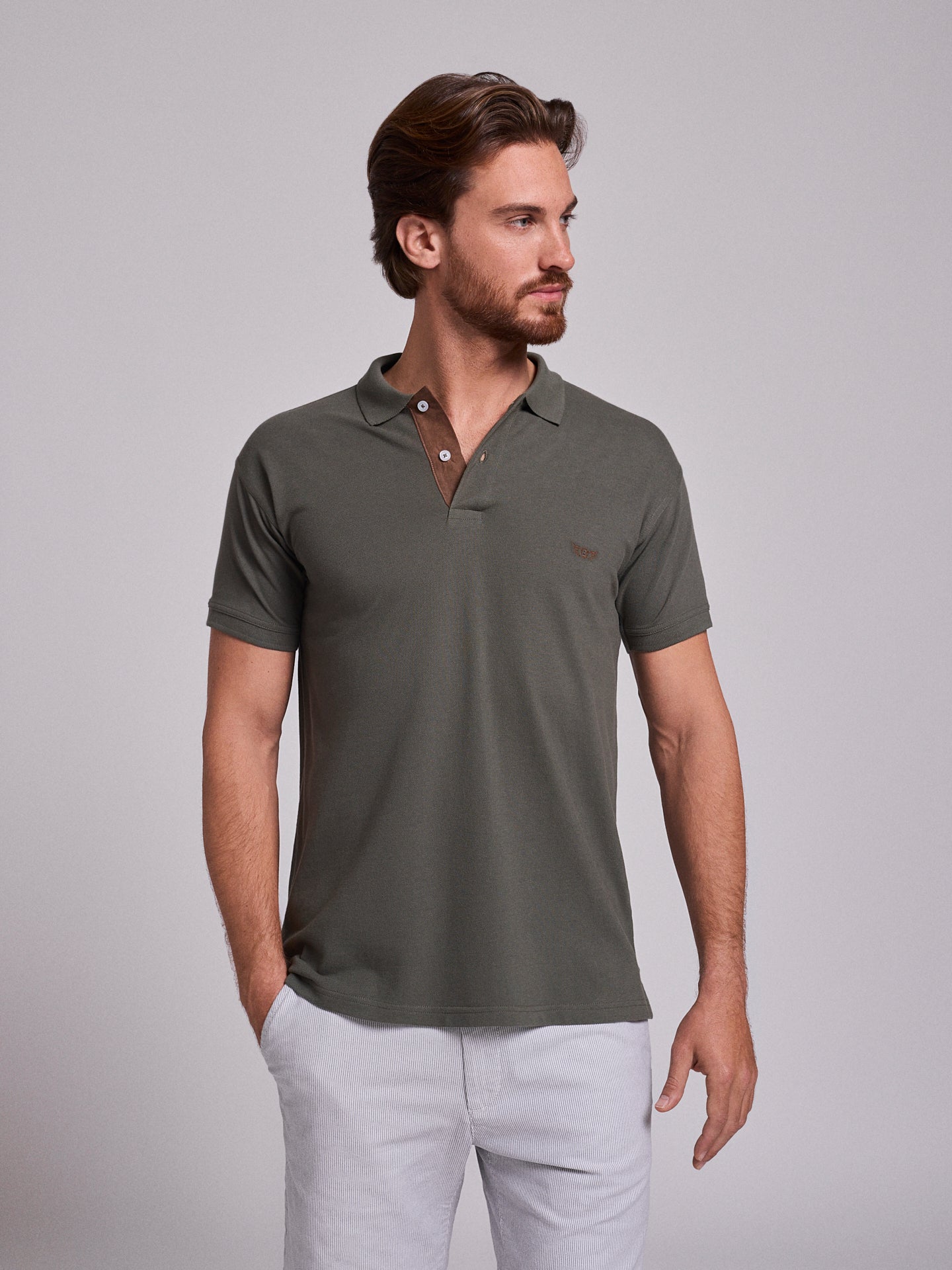 Polo Verde Manga Curta Regular Fit Mr. Blue