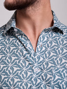 Camisa Linho Verde Manga Curta Regular Fit Mr. Blue