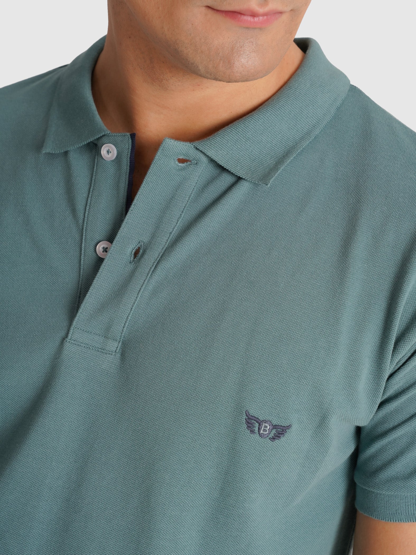POLO PIQUET VERDE MANGA CURTA REGULAR FIT MR. BLUE