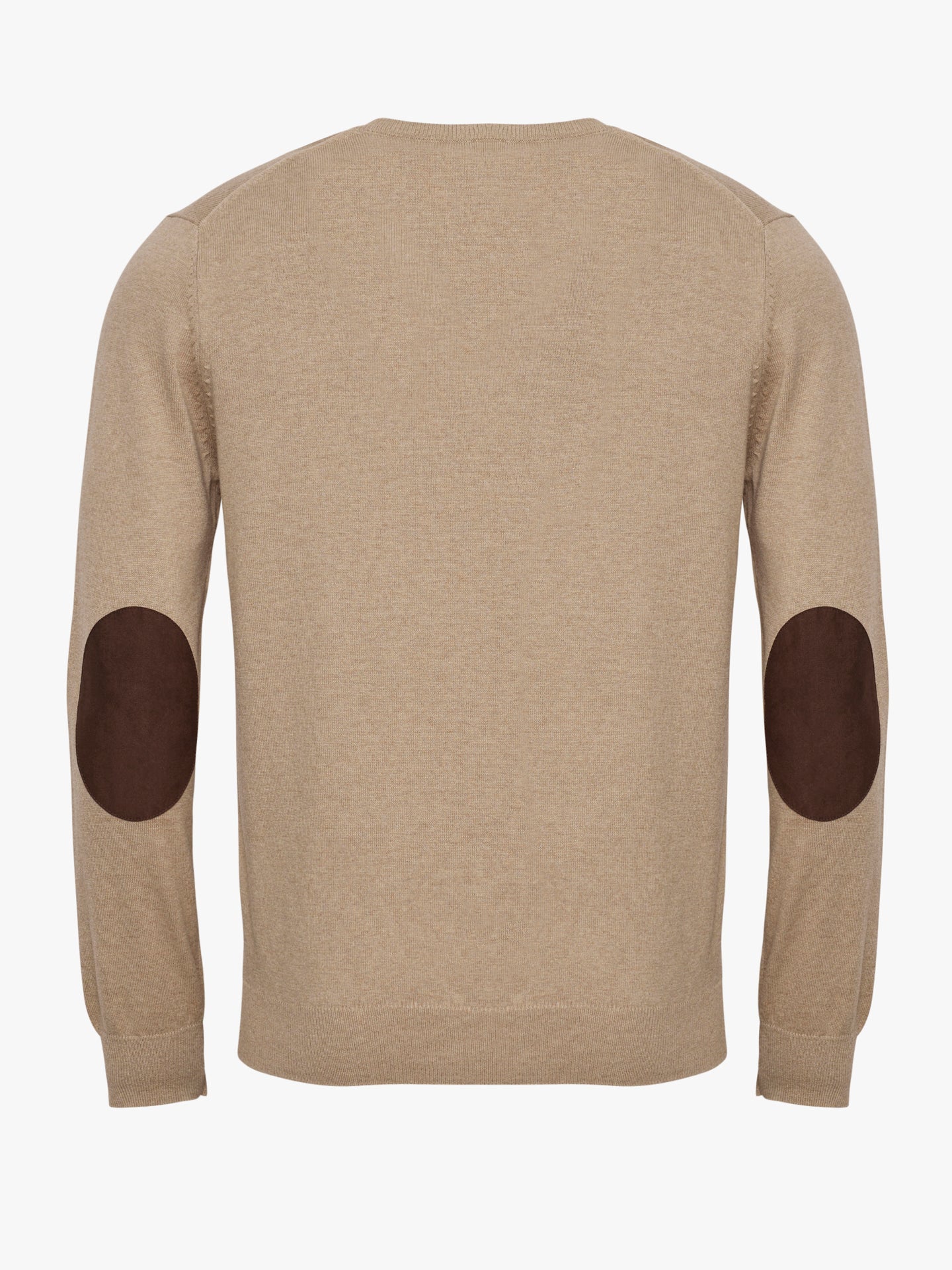 PULLOVER FINO BEGE COM COTOVELEIRA REGULAR FIT MR. BLUE