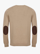 PULLOVER FINO BEGE COM COTOVELEIRA REGULAR FIT MR. BLUE