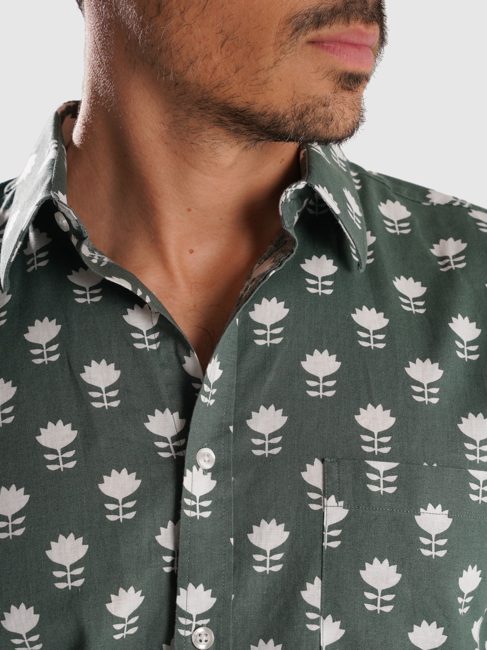 CAMISA VERDE MANGA CURTA REGULAR FIT MR. BLUE