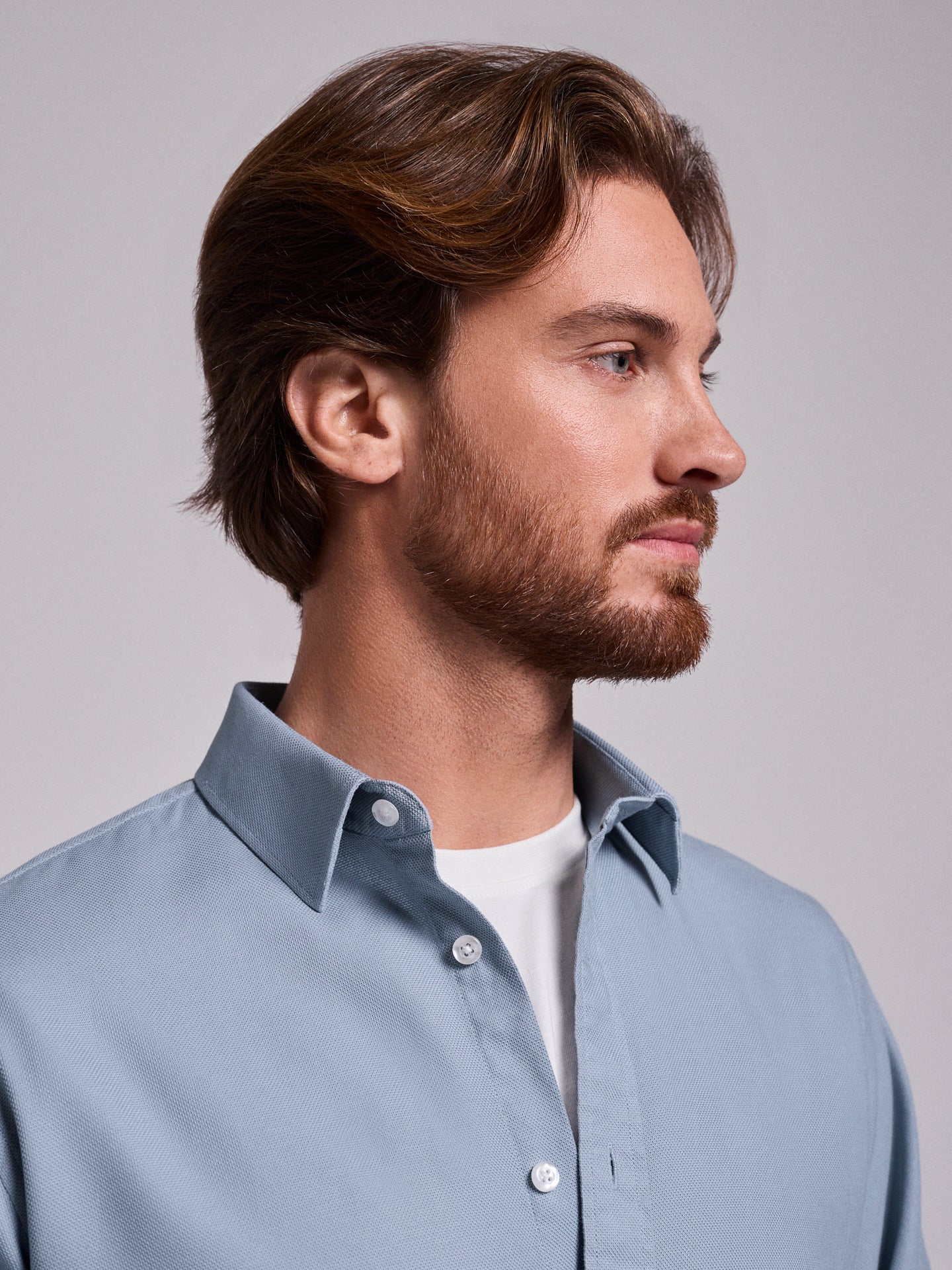 Camisa Algodão Azul Manga Comprida Regular Fit Mr. Blue