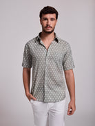 Camisa Linho Verde Manga Curta Regular Fit Mr. Blue