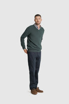 PULLOVER LÃ REGULAR FIT VERDE LISO MR. BLUE