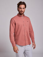 CAMISA ALGODÃO VERMELHA MANGA COMPRIDA REGULAR FIT MR. BLUE